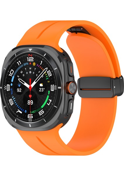 Samsung Galaxy Watch 7 Ultra 47MM Uyumlu Manyetik Mıknatıslı Band Silikon Kordon Kayış