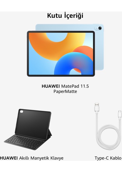 Matepad 11.5" Papermatte Edition 8GB 256GB Ada Mavisi + Klavye