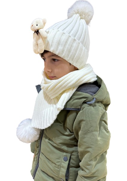 Benittokids Çocuk Ayıcıklı Atkı Bere Takımı 7019 modelleri