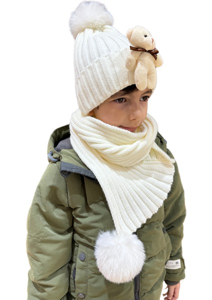 Benittokids Çocuk Ayıcıklı Atkı Bere Takımı 7019 indirimleri