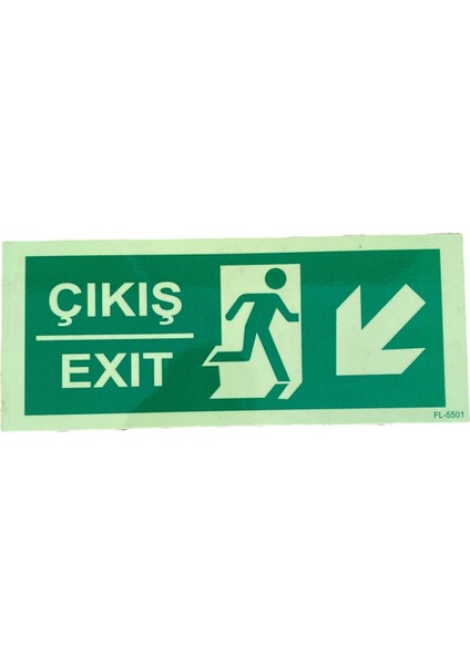 Çıkış Exit Yön Levhası Aşağı Sol