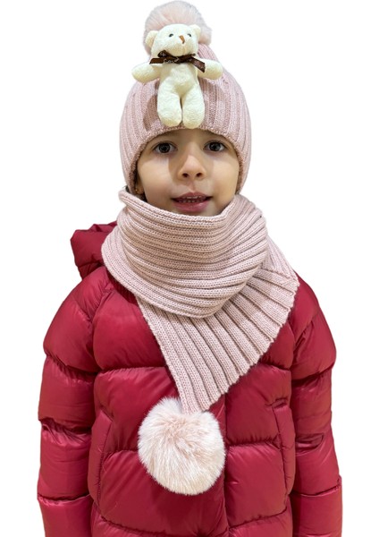 Benittokids Çocuk Ayıcıklı Atkı Bere Takımı 7019