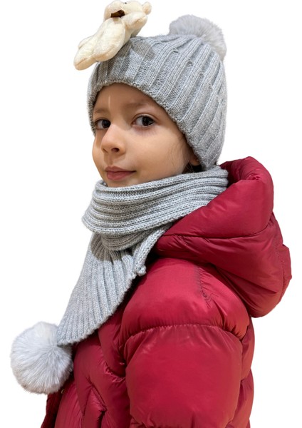 Benittokids Çocuk Ayıcıklı Atkı Bere Takımı 7019 fırsatları