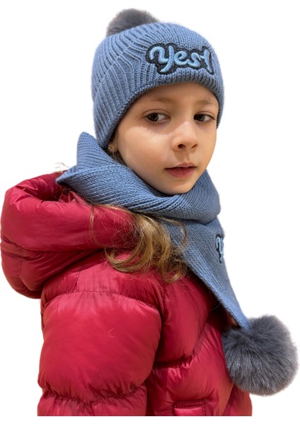 Benittokids Çocuk Yazı Detaylı Bere Atkı Takımı 7019 fiyatları