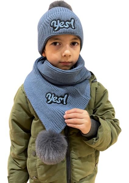 Benittokids Çocuk Yazı Detaylı Bere Atkı Takımı 7019 fırsatları