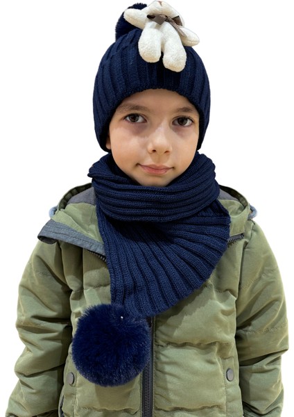 Benittokids Çocuk Ayıcıklı Atkı Bere Takımı 7019