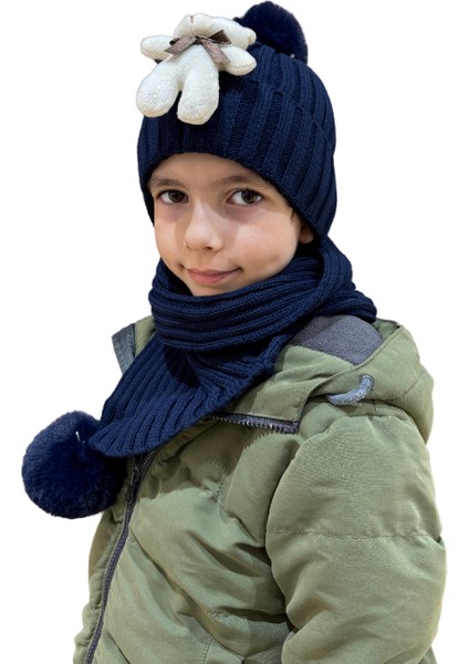 Benittokids Çocuk Ayıcıklı Atkı Bere Takımı 7019 fiyatları