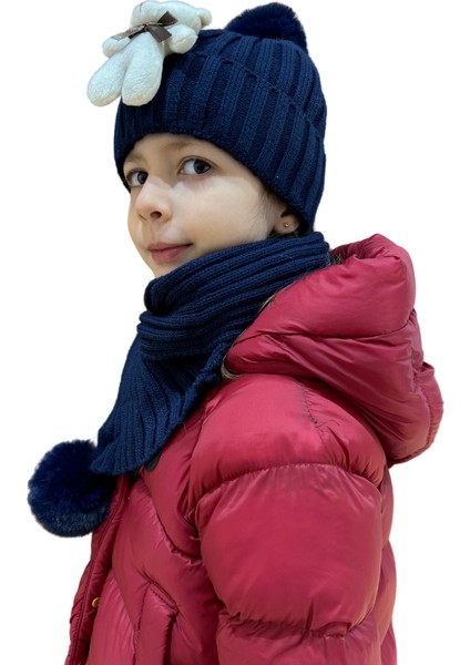 Benittokids Çocuk Ayıcıklı Atkı Bere Takımı 7019 indirimleri