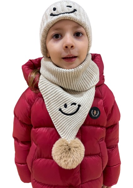 Benittokids Çocuk Gülen Yüz Detaylı Bere Atkı Takımı 7016 indirimleri