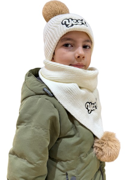 Benittokids Çocuk Yazı Detaylı Bere Atkı Takımı 7019 fırsatları