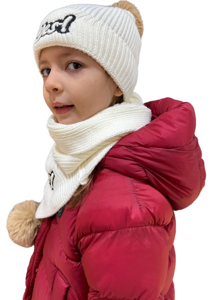 Benittokids Çocuk Yazı Detaylı Bere Atkı Takımı 7019 indirimleri