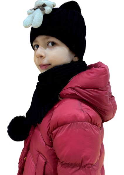 Benittokids Çocuk Ayıcıklı Atkı Bere Takımı 7019