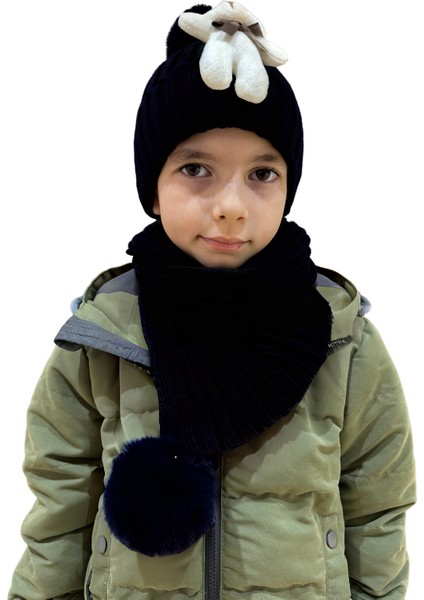 Benittokids Çocuk Ayıcıklı Atkı Bere Takımı 7019 indirimleri