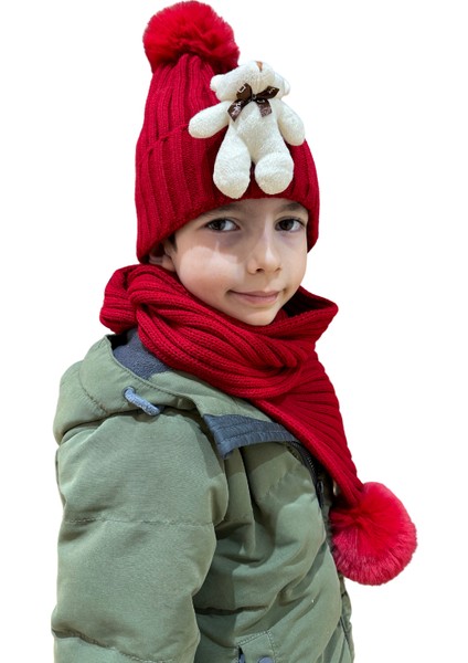 Benittokids Çocuk Ayıcıklı Atkı Bere Takımı 7019 modelleri