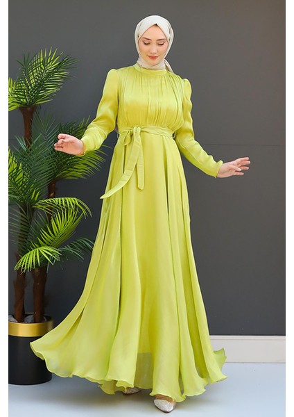Verev Tesettür Elbise Yağ Yeşil fiyatları