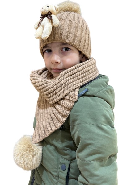 Benittokids Çocuk Ayıcıklı Atkı Bere Takımı 7019 modelleri