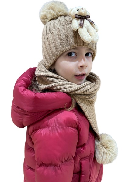 Benittokids Çocuk Ayıcıklı Atkı Bere Takımı 7019 indirimleri