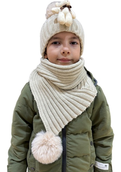 Benittokids Çocuk Ayıcıklı Atkı Bere Takımı 7019 indirimleri