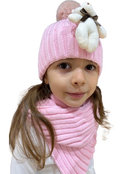 Benittokids Çocuk Ayıcıklı Atkı Bere Takımı 7019 indirimleri