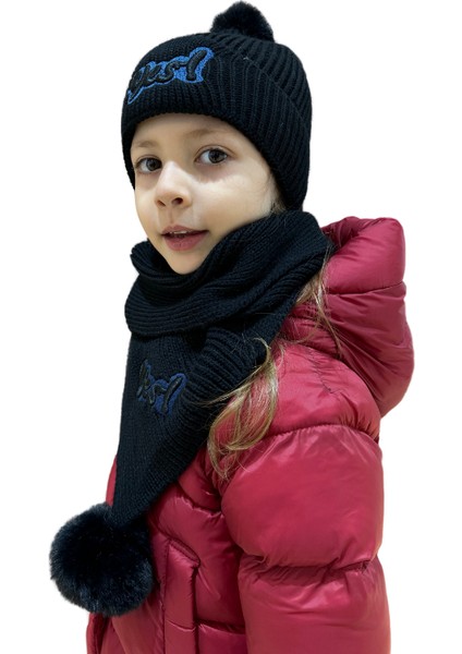 Benittokids Çocuk Yazı Detaylı Bere Atkı Takımı 7019 fiyatları