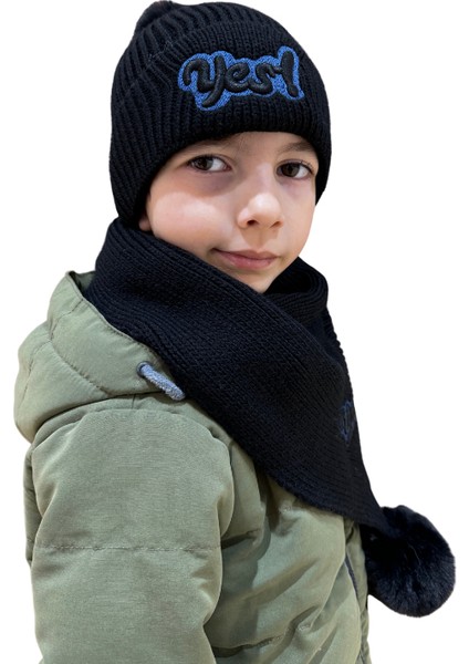 Benittokids Çocuk Yazı Detaylı Bere Atkı Takımı 7019 fırsatları