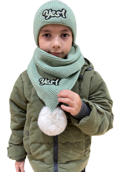Benittokids Çocuk Yazı Detaylı Bere Atkı Takımı 7019 indirimleri