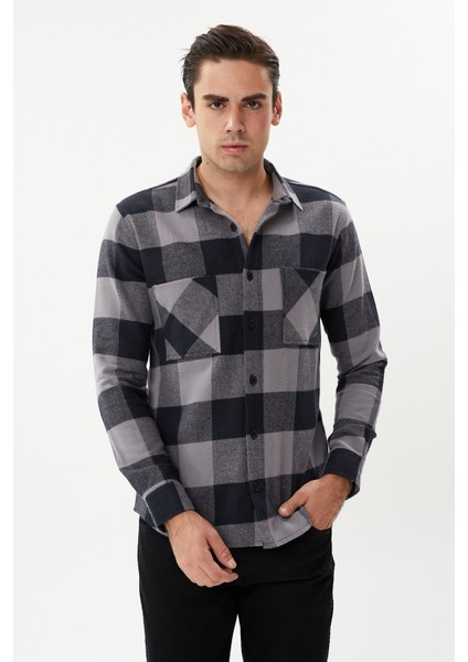 Eg 1889 Çift Cep Ekose Erkek Gömlek