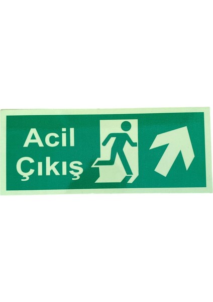 Acil Çıkış Yön Levhası Yukarı Sağ