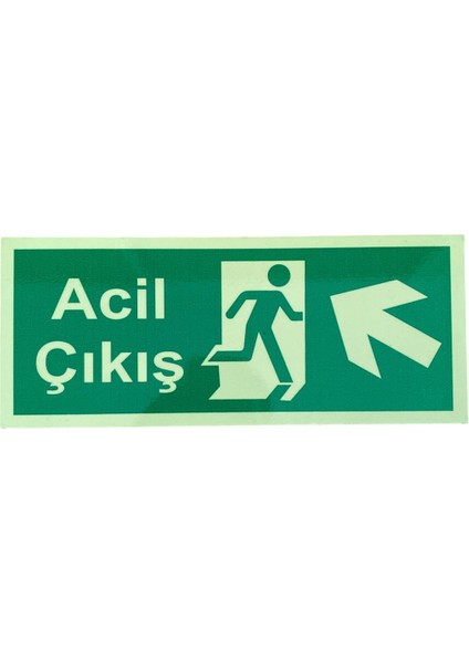 Acil Çıkış Yön Levhası Yukarı Sol