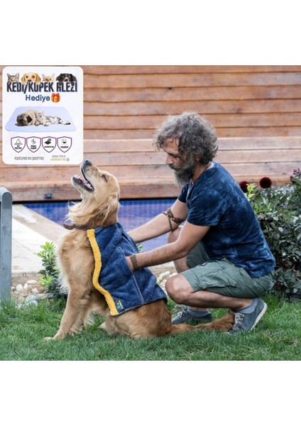 Kedi Köpek Kurulama Havlusu Süper Su Emici Tüm Irk Köpekler ve Kediler Için Çiş Alezi Hediyeli
