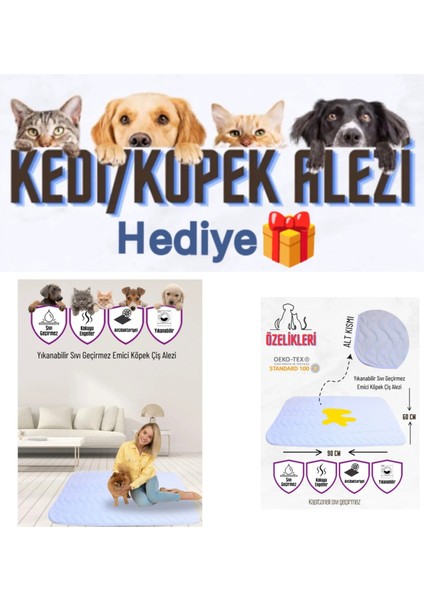 Kedi Köpek Kurulama Havlusu Süper Su Emici Tüm Irk Köpekler ve Kediler Için Çiş Alezi Hediyeli
