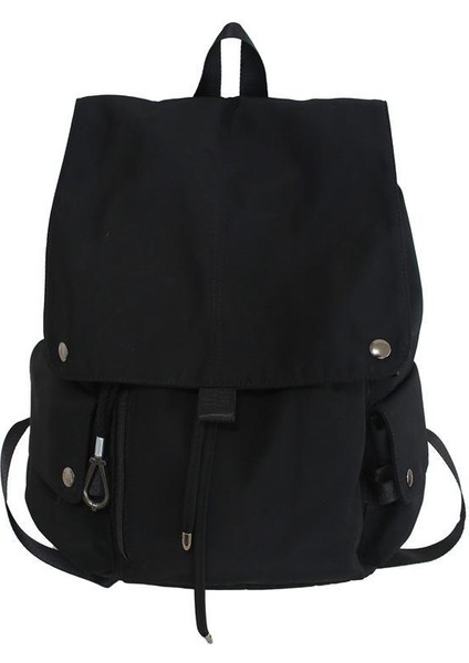 Düz Renk Orta Okul ve Lise Üniversite Öğrencisi Okul Çantaları Büyük Kapasiteli Seyahat Çift Sırt Çantası Sokak Tarzı Kolej Tarzı Sırt Çantası (Yurt Dışından)