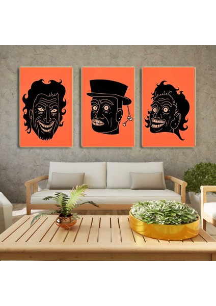 Matisse - Boho - Art Deco - Soyut - Doğa ( 3 Lü Çerçevesiz ) Poster - Afiş - Tablo KR2C01082/