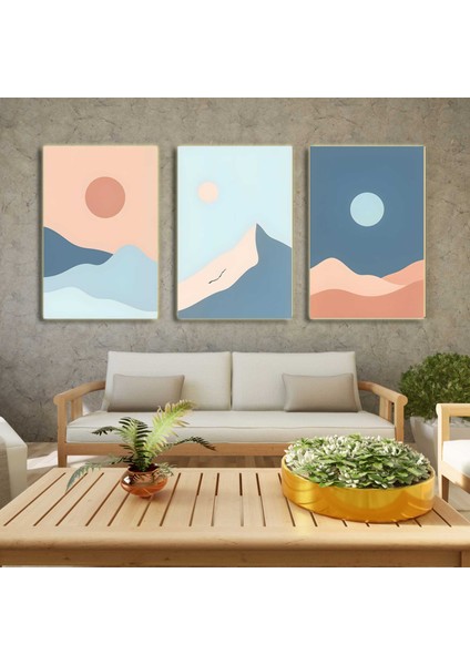 Matisse - Boho - Art Deco - Soyut - Doğa ( 3 Lü Çerçevesiz ) Poster - Afiş - Tablo KR2C01094/