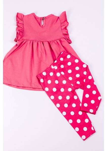 Kız Çocuk Takım Kapri Taytlı Minnie Mouse Baskılı Puantiyeli B6 fiyatları