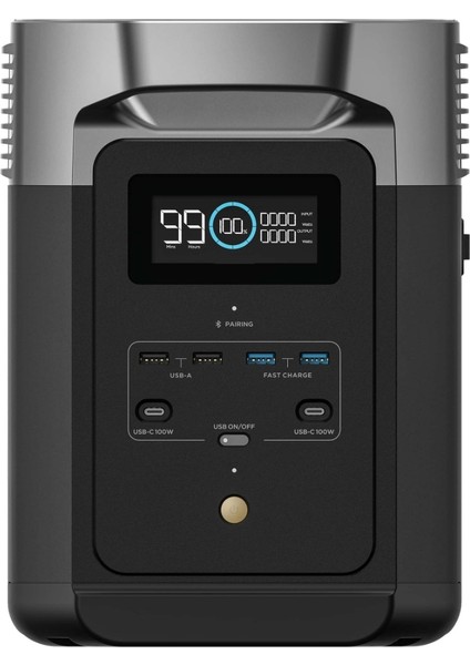 Delta 2 Taşınabilir Güç Kaynağı - 1024Wh Kapasite, 4x1800W (X-Boost 2400W) Çıkış Gücü, Ev, Karavan, Tekne ve Dış Mekan Kullanımı İçin LiFePO4 Bataryalı Solar Jeneratör