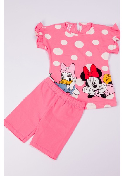 Kız Çocuk Şortlu Takım Minnie Mouse Baskılı A75