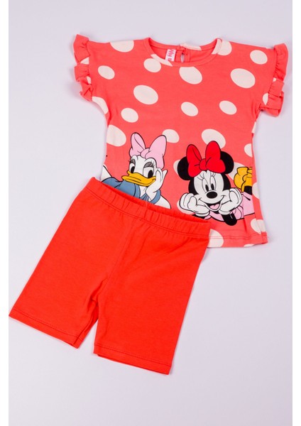 Kız Çocuk Şortlu Takım Minnie Mouse Baskılı A75
