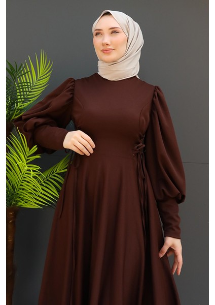 Ip Kuşaklı Elbise Acı Kahve