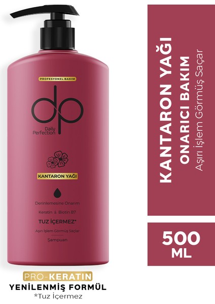 Dp Daily Perfection Kantaron Yağı Tuzsuz Şampuan 500 ml + Çörek Otu Saç Bakım Kremi 350 ml