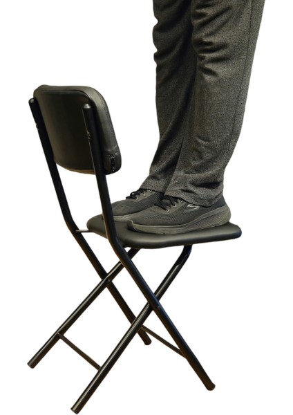 Katlanır siyah Metal Sandalye folding chair كرسي قابل للطي kursiun qabil liltayi