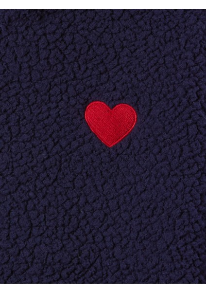 Kız Çocuk Lacivert Sherpa Crop Sweatshirt modelleri