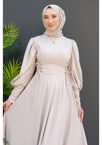 Ip Kuşaklı Elbise Taş