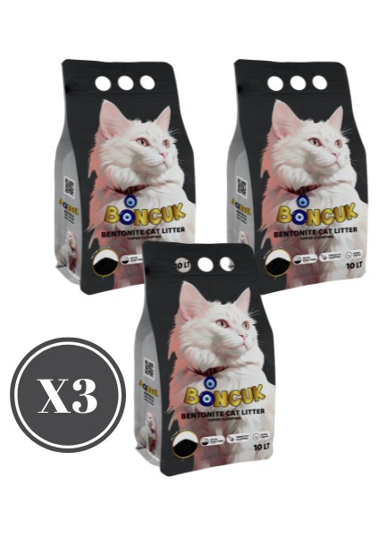 Aktif Karbonlu 10L x 3 Kedi Kumu