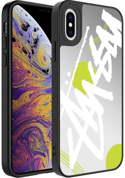 Apple iPhone Xs 5.8 Kılıf Aynalı Desenli Kamera Korumalı Parlak Zore Mirror Kapak