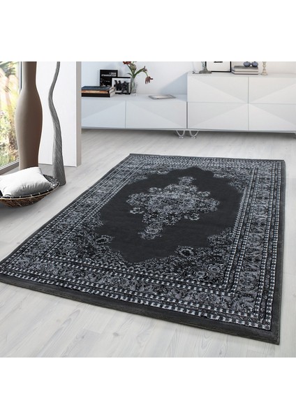 Klasik Desenli Halı Iran Tarzı Madalyon Tasarımlar Gri Beyaz Renkler Oturma Odası Salon Mutfak Halı