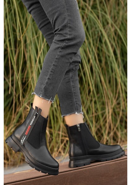 Cox Siyah Cilt Yazı Desenli Kadın Bot modelleri