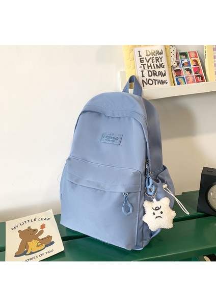 Ortaokul ve Lise Öğrencileri Için Okul Çantaları Kadınların Gündelik Basit Hafif Sırt Çantası Saf ve Çok Yönlü Gezi Seyahat Sırt Çantası (Yurt Dışından)