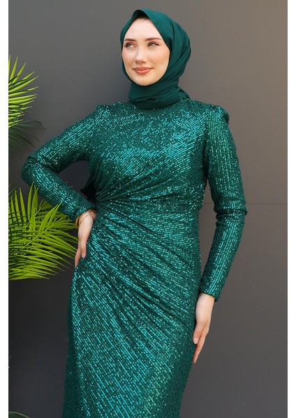 Ajda Tesettür Abiye Gri