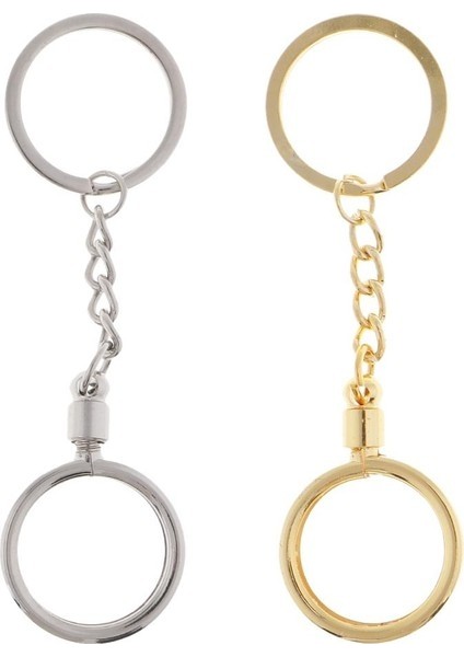 2 Parça Metal Keying Madeni Para Çekimi Charm Kolye Hatıra Anahtarları 25 Mm. (Yurt Dışından)
